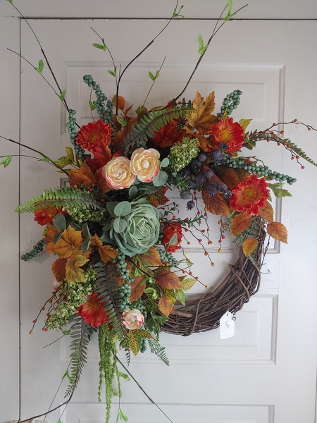 Fall Silk Wreath 12 from Lazy Daisy Flowers and Gifts in Keysville, VA