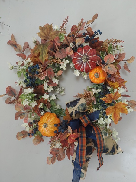 Fall Silk Wreath 22 from Lazy Daisy Flowers and Gifts in Keysville, VA