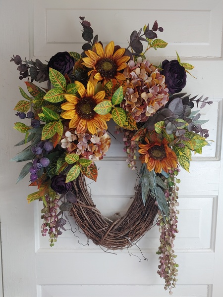 Fall Silk Wreath 4 from Lazy Daisy Flowers and Gifts in Keysville, VA