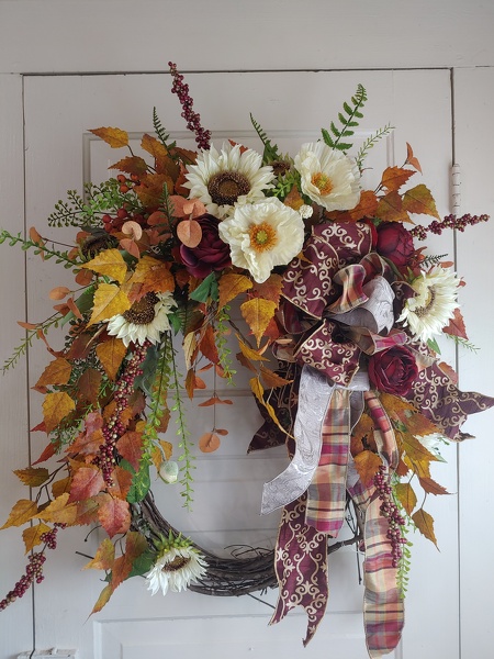 Fall Silk Wreath 7 from Lazy Daisy Flowers and Gifts in Keysville, VA